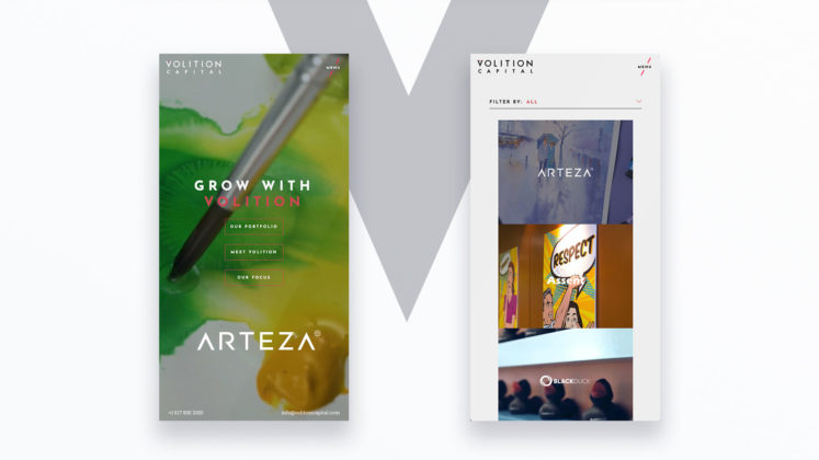 Mobile Volition web page screenshots