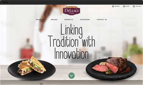 DiLuigi desktop homepage design