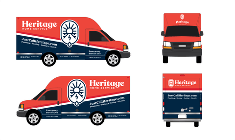 Branded Heritage service truck wrap