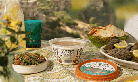 Cedar's Reserve Hommus Lebanese Za'atar and Tahini Tablescape