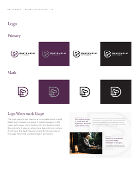 Davis Malm style guide Logo Usage page