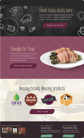 DiLuigi tablet sized website Food rows