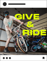 Mutt Society social media post reading "Give & Ride"