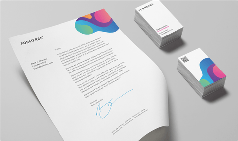FormFree branded letterhead and business cards