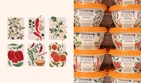 Cedar's Reserve Hommus Illustrations and Packaging