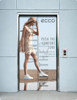 Ecco elevator ad with woman