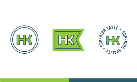 Hans Kissle brand colors and logo mark in various forms