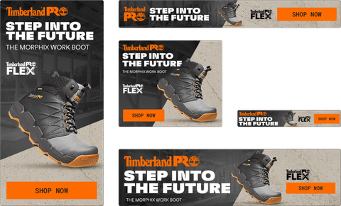 A variety of designed Timberland Pro Google ads