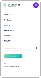 Statewide Communication mobile website open nav drawer