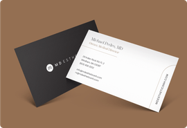 MD Esthetics branded business card